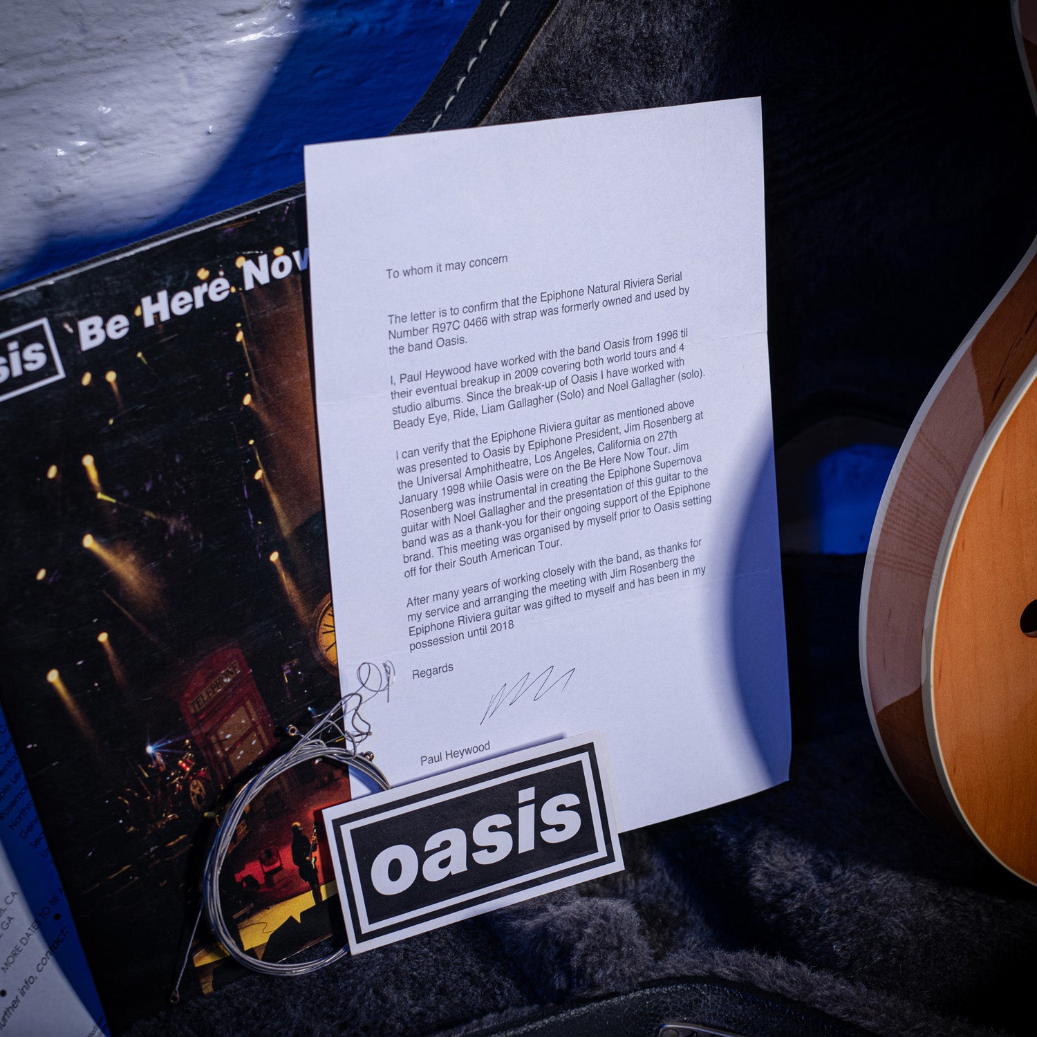 1997 Epiphone Riviera Ex Oasis Be here Now Tour