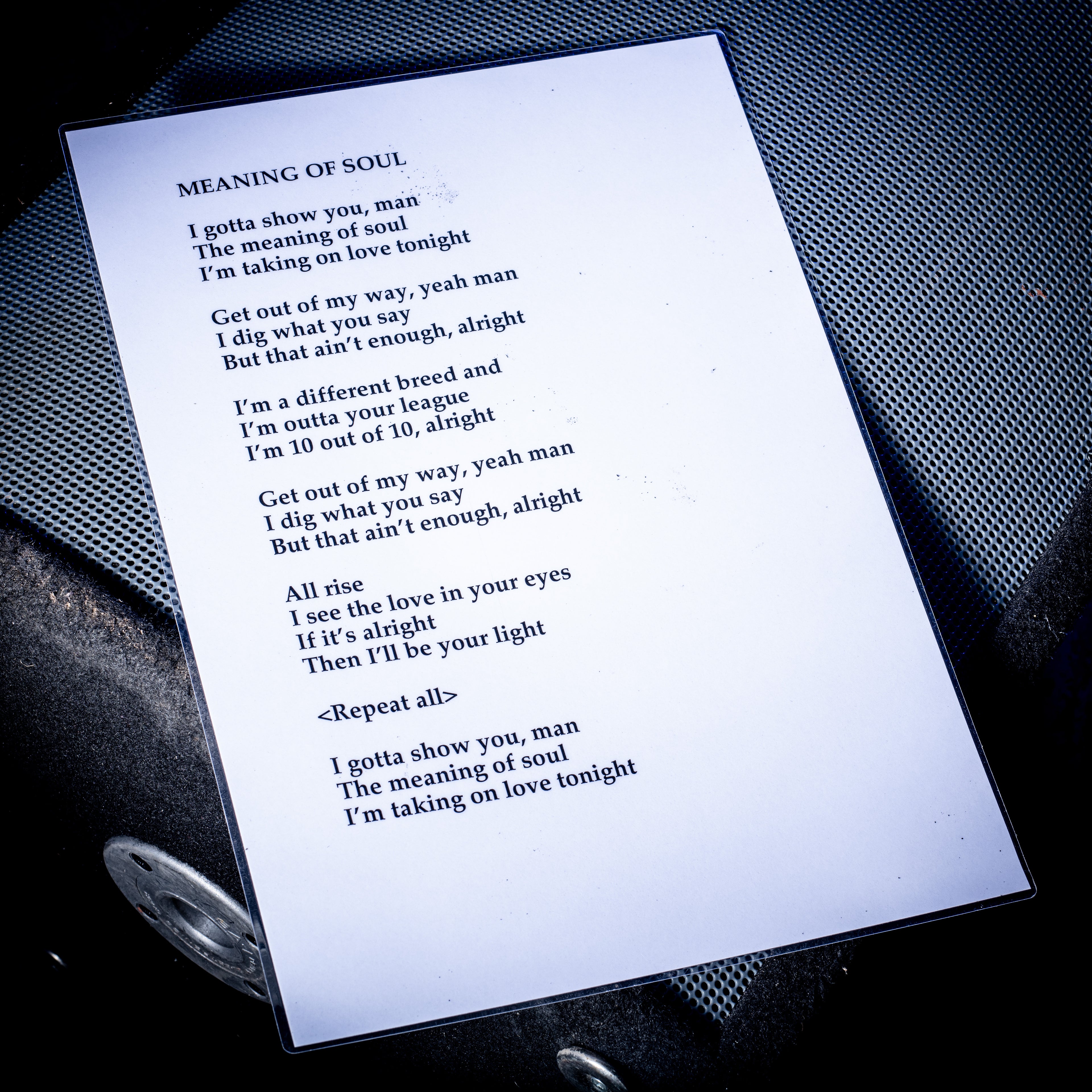 2000s Oasis The Meaning of Soul A3 Laminated Lyrics