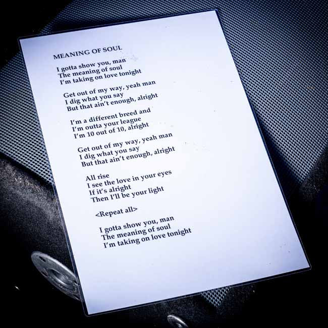 Oasis The Meaning of Soul A3 Laminated Lyrics